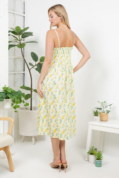 Lemon Print Cami Dress