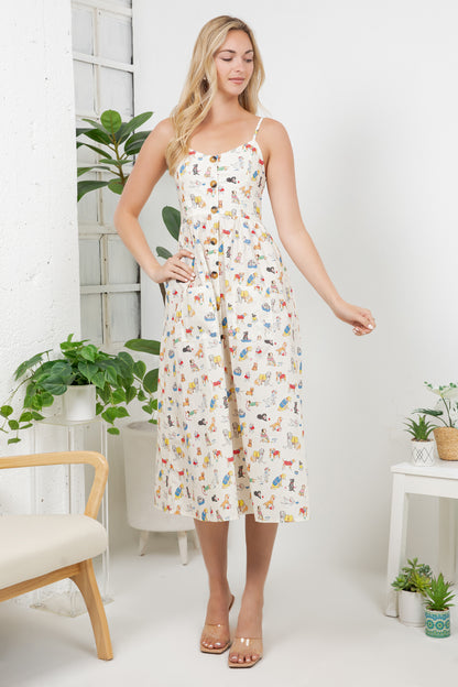 Variety Dog Print Cami Dress