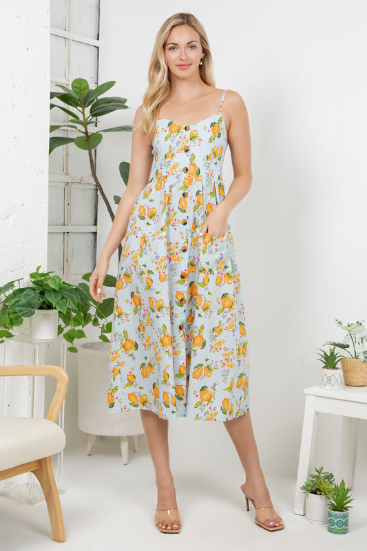 Orange print Cami Dress