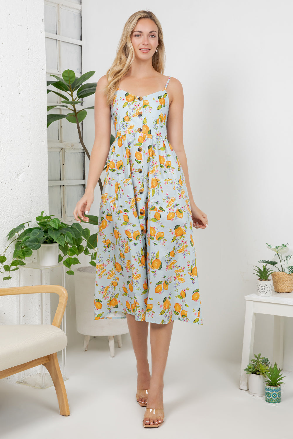 Orange print Cami Dress