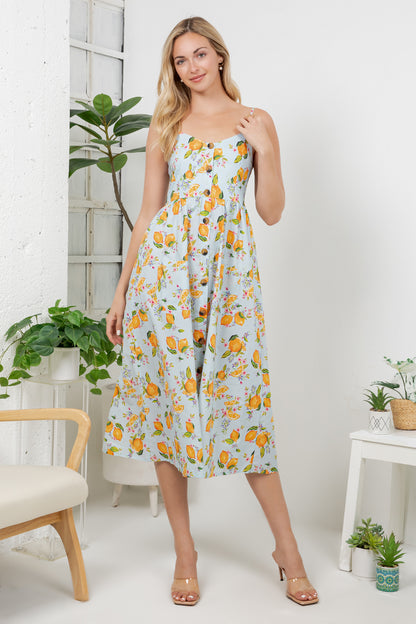 Orange print Cami Dress