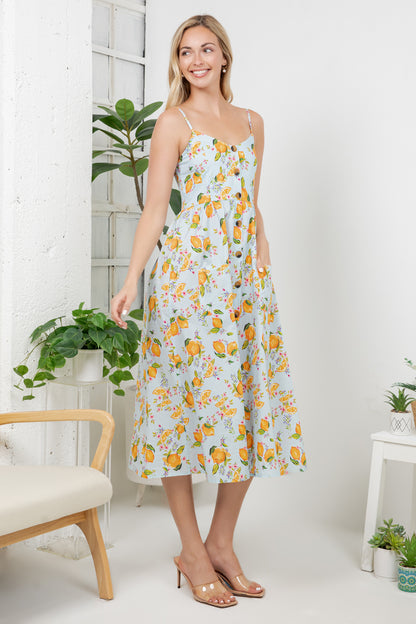 Orange print Cami Dress