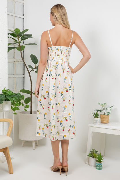 Colorful Rose Print Cami Dress