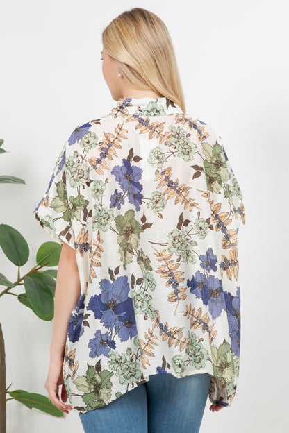 Colorful Leaf Print Loose Shirt