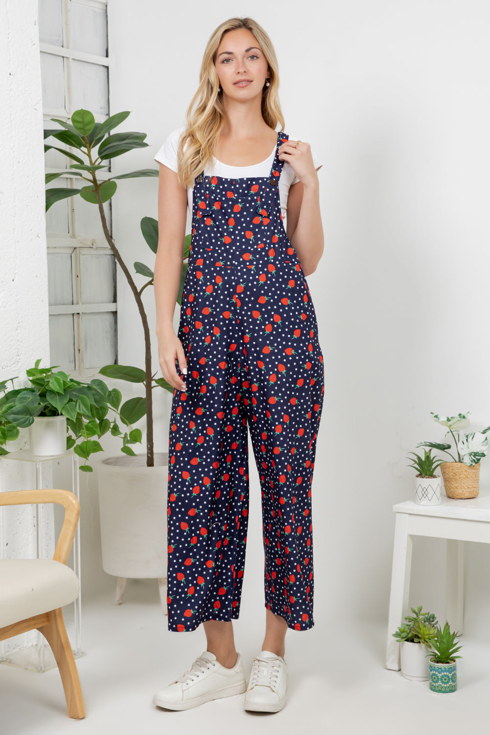 Strawberry Wide Leg Overall