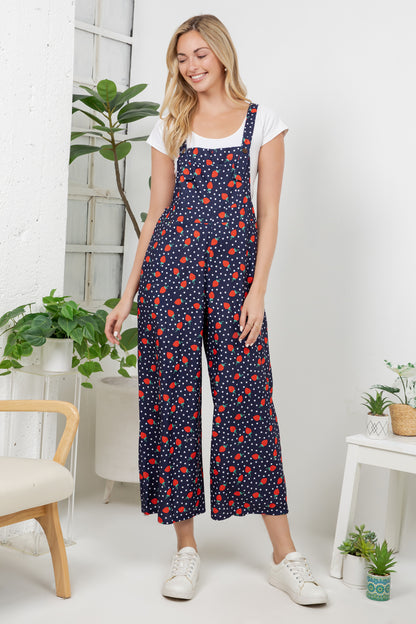 Strawberry Wide Leg Overall