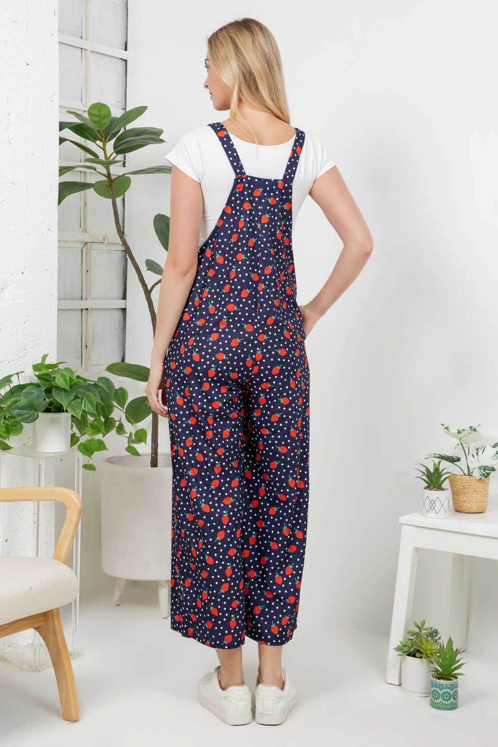 Strawberry Wide Leg Overall