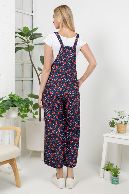 Strawberry Wide Leg Overall