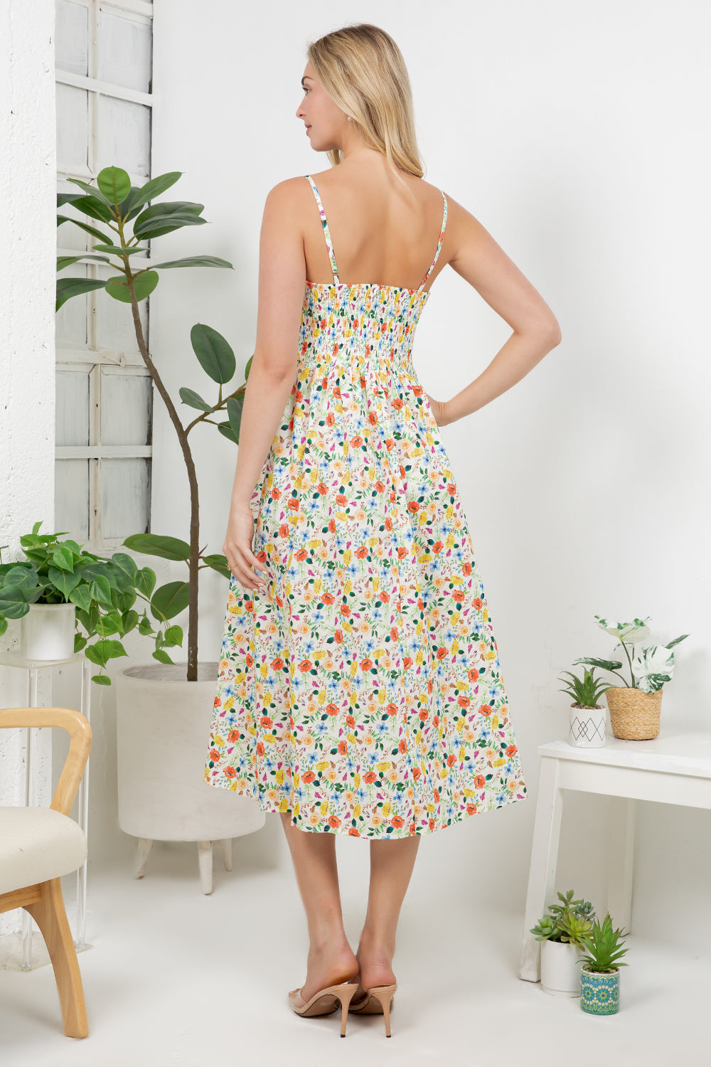 Colorful Floral Print Cami Dress