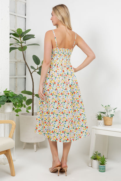Colorful Floral Print Cami Dress