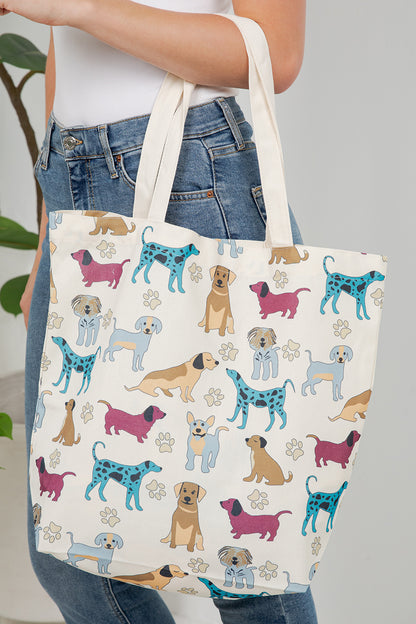 Colorful Dogs Canvas Tote Bag