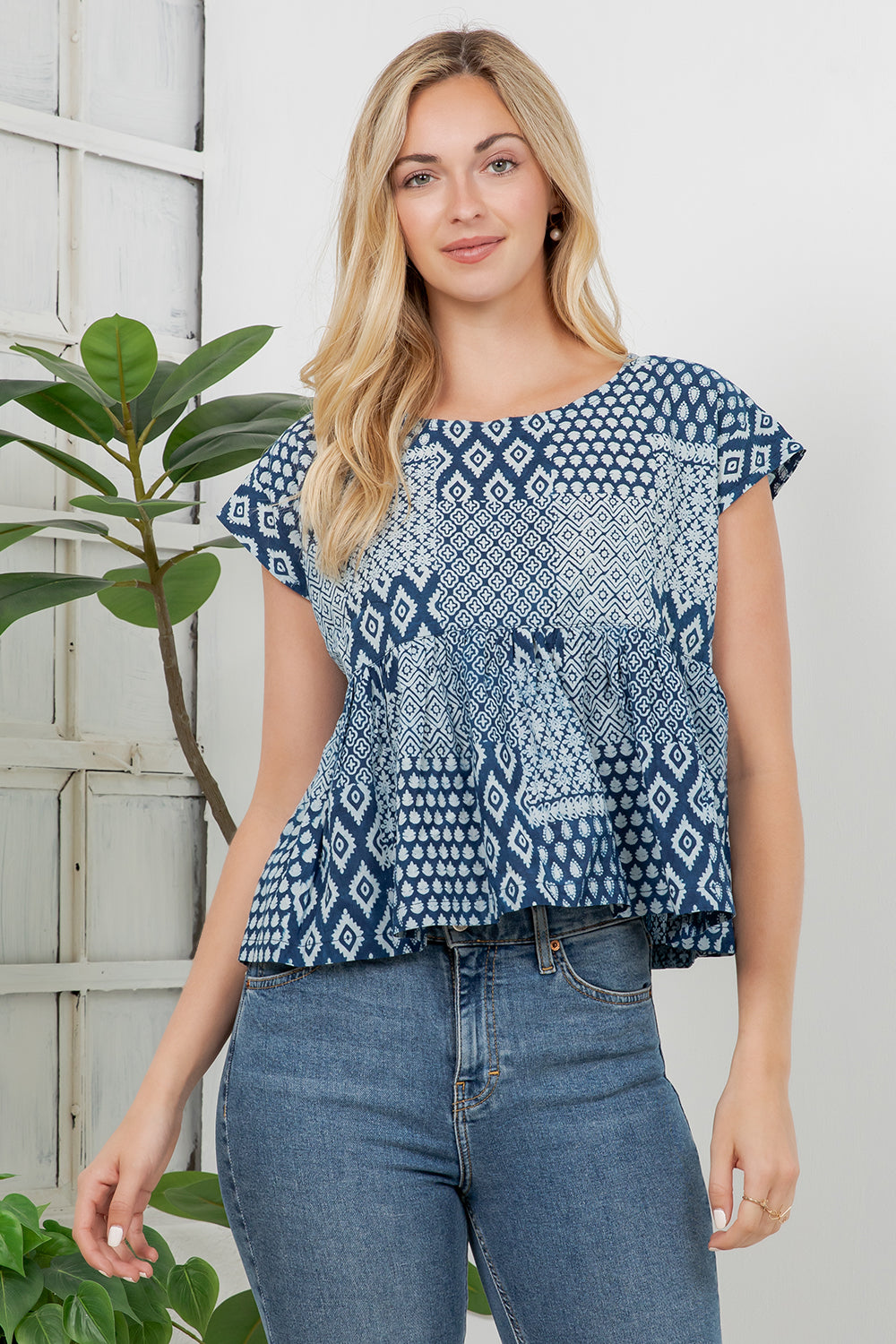 Hand Block Indigo Print Shirt