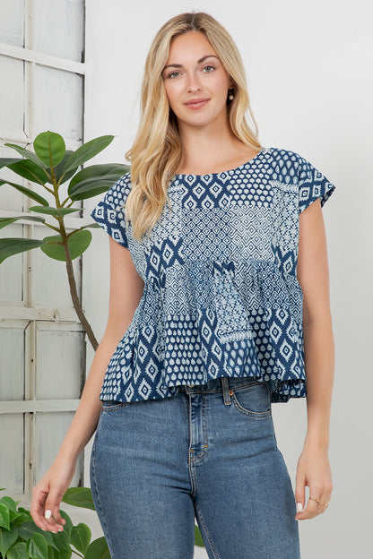 Hand Block Indigo Print Shirt
