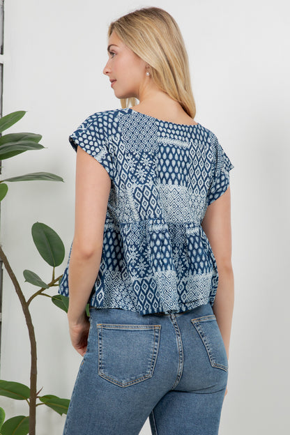 Hand Block Indigo Print Shirt