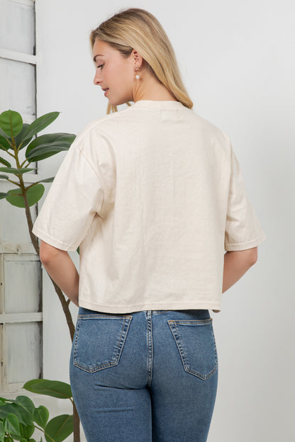 Matcha Print Cotton Crop Top