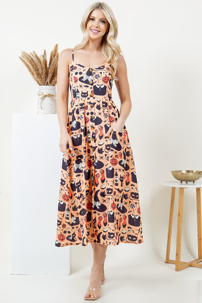 Halloween Theme Long Cami Dress