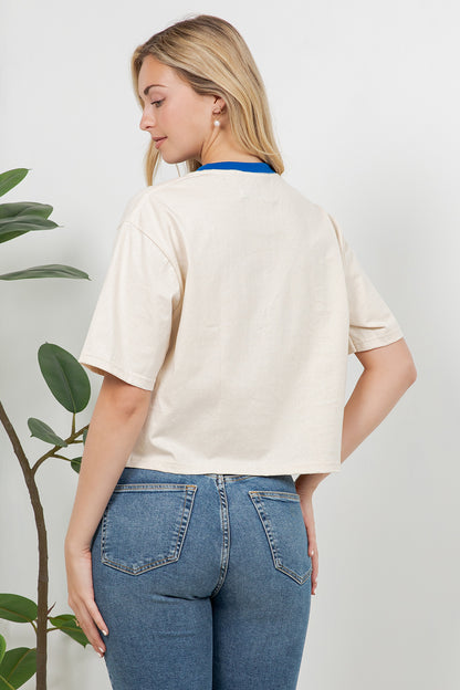 Cherry Print Cotton Crop Top