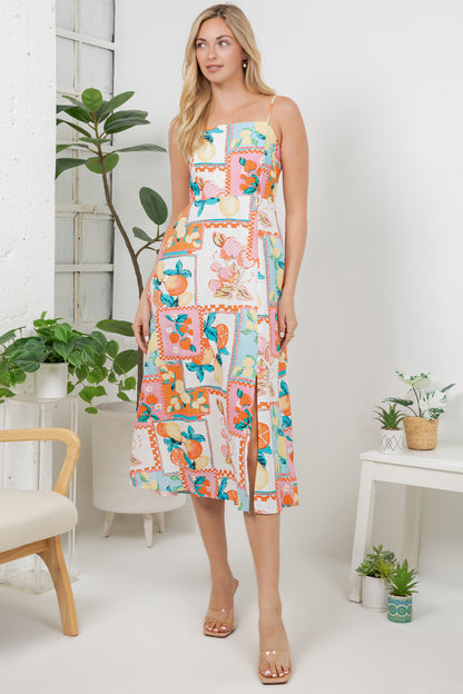 Floral Faux Sticker Print Dress