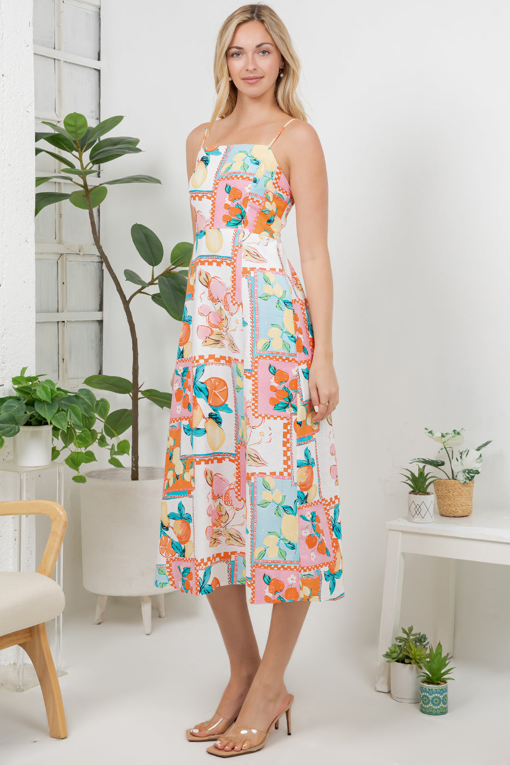 Floral Faux Sticker Print Dress