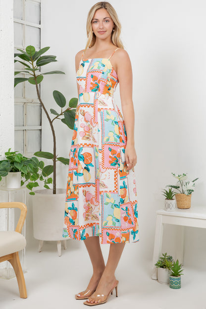 Floral Faux Sticker Print Dress