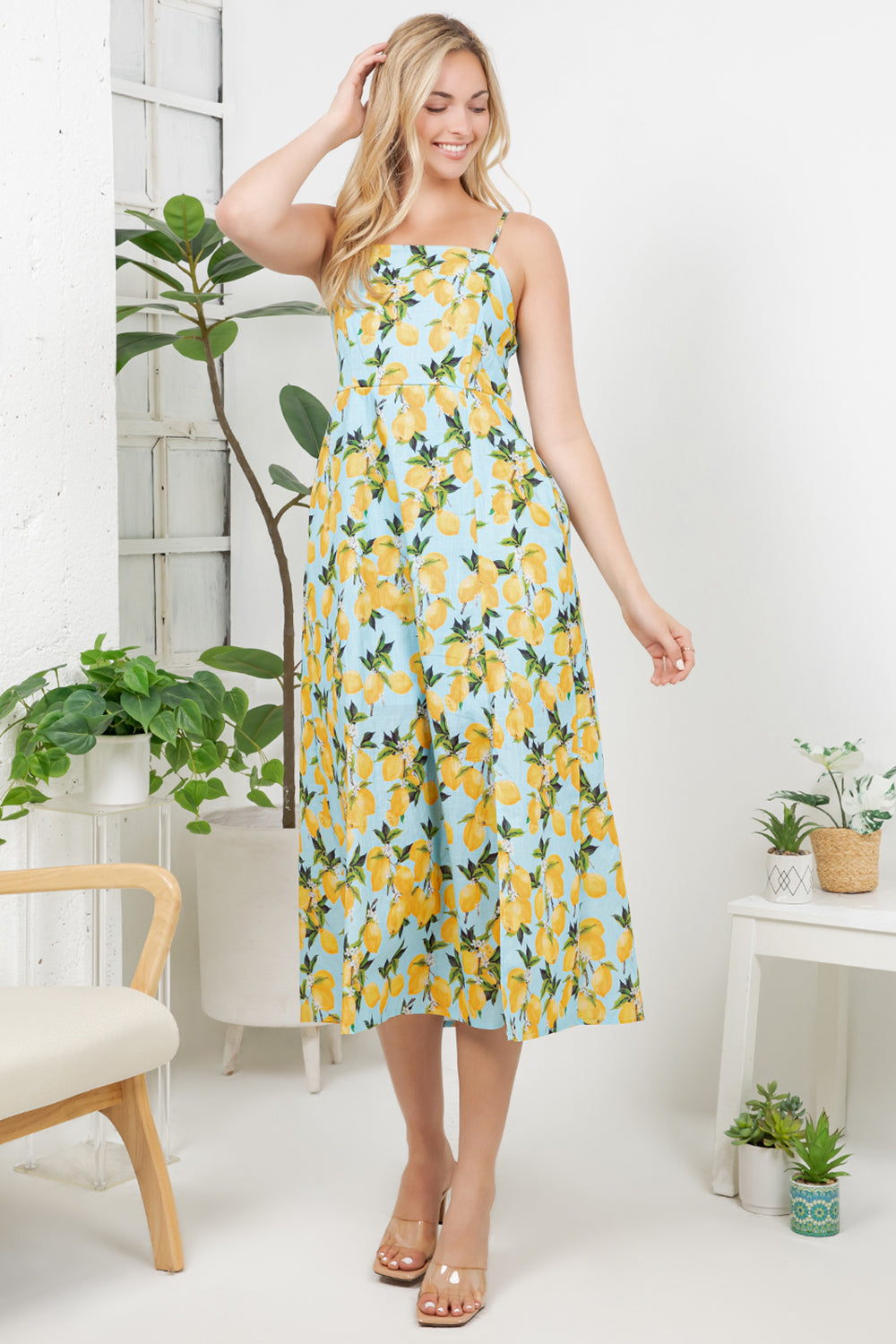 Lemon Print Cami Dress