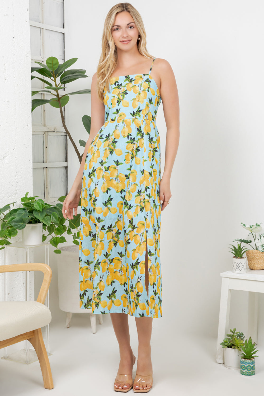 Lemon Print Cami Dress
