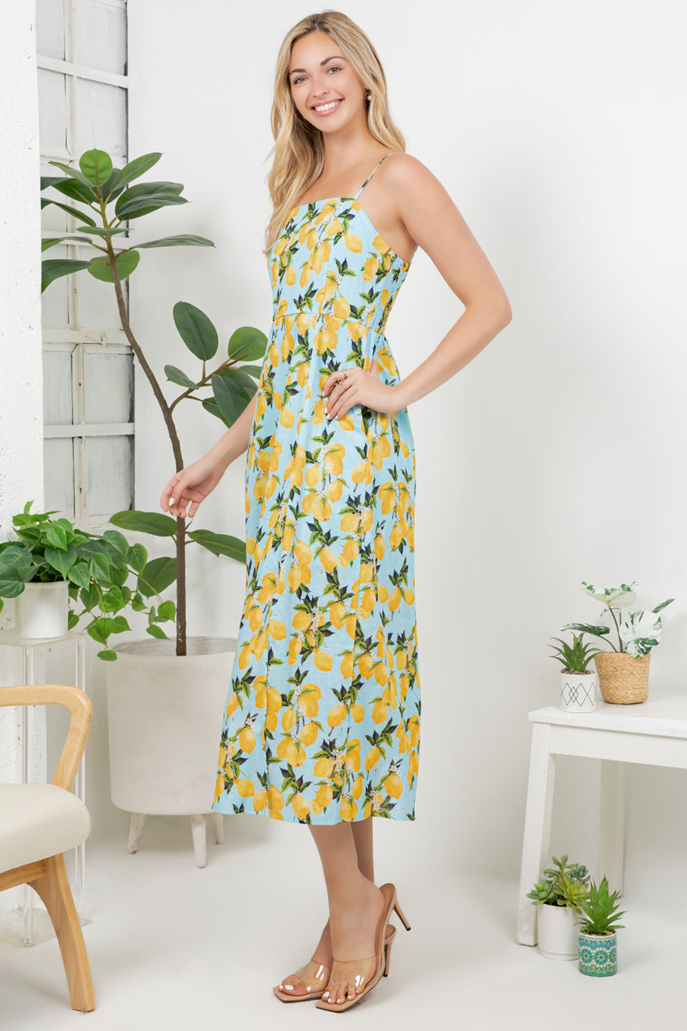 Lemon Print Cami Dress