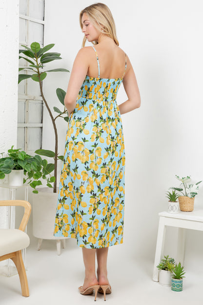 Lemon Print Cami Dress