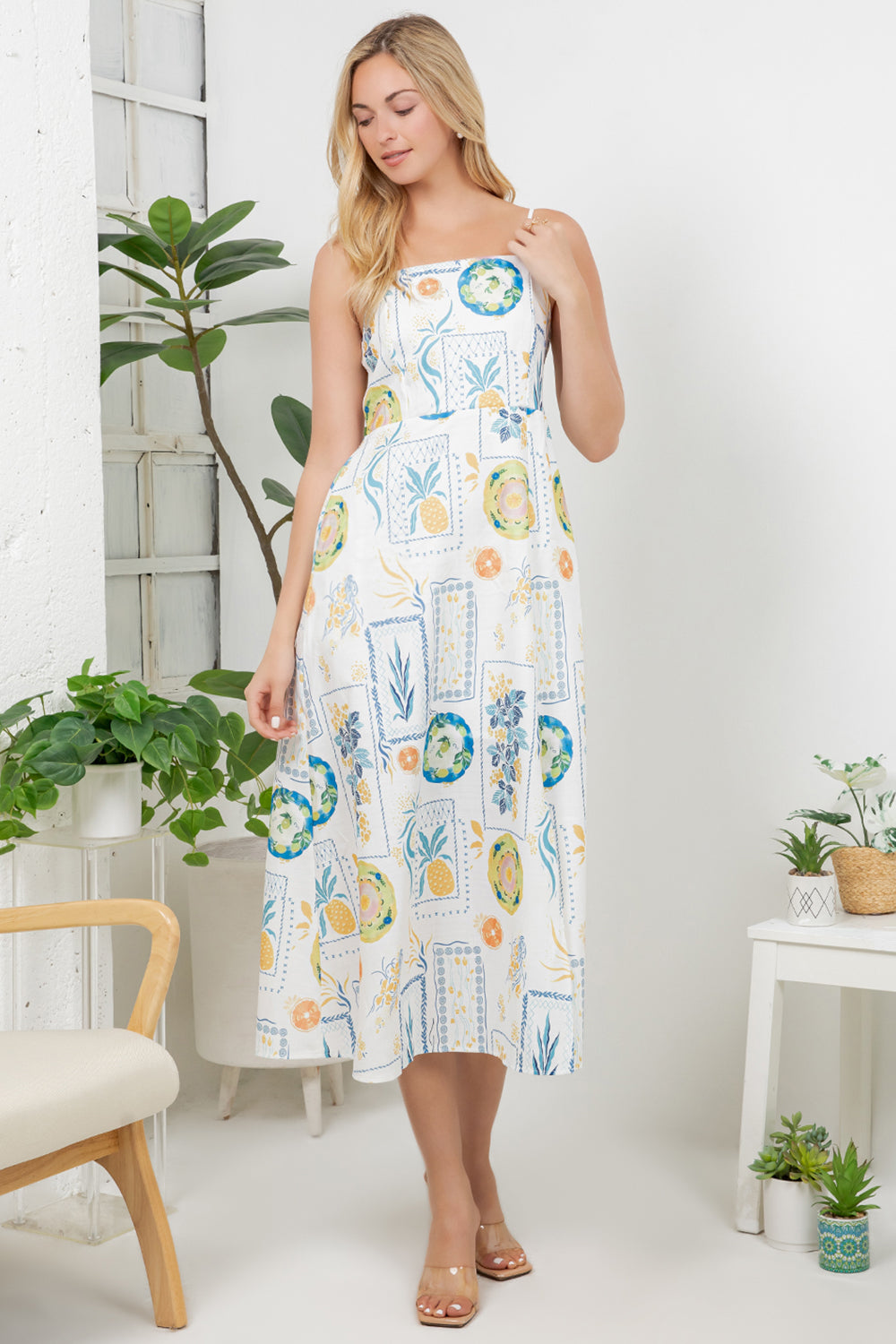 Fruit Sticker Print Cami Dress