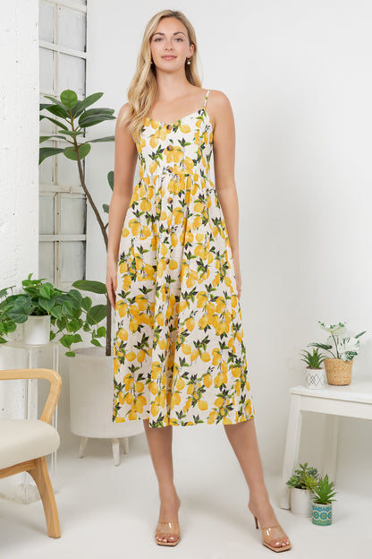 Lemon Print Cami Dress