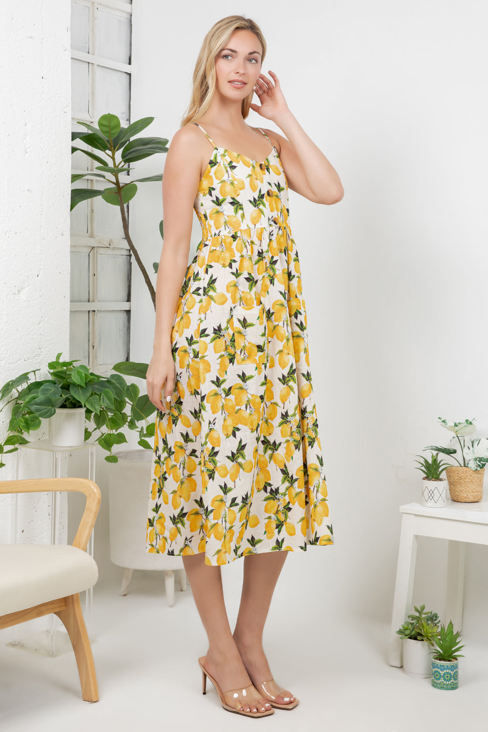 Lemon Print Cami Dress