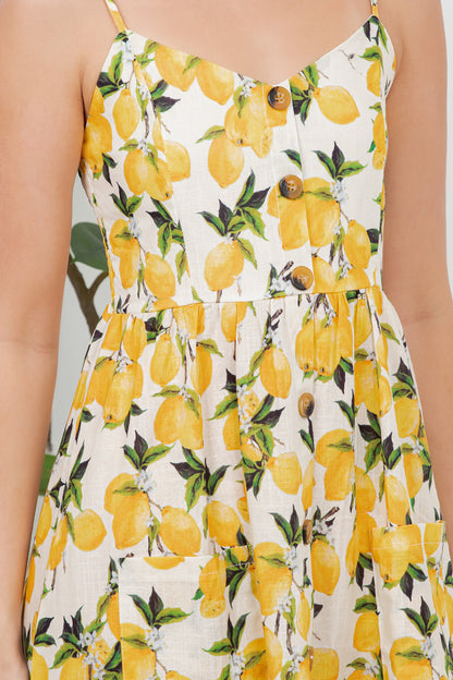 Lemon Print Cami Dress