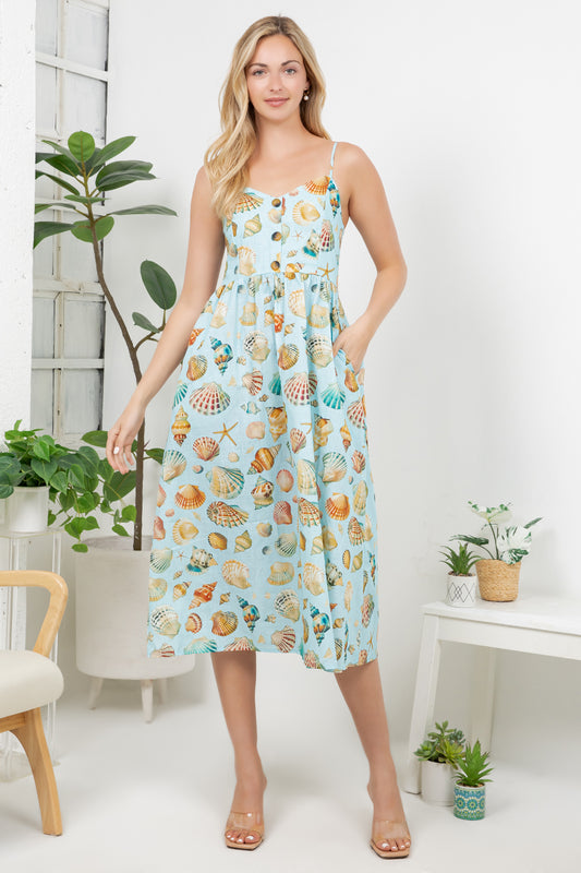 Sea Shell Print Cami Dress