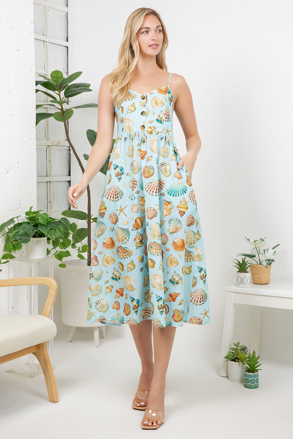 Sea Shell Print Cami Dress