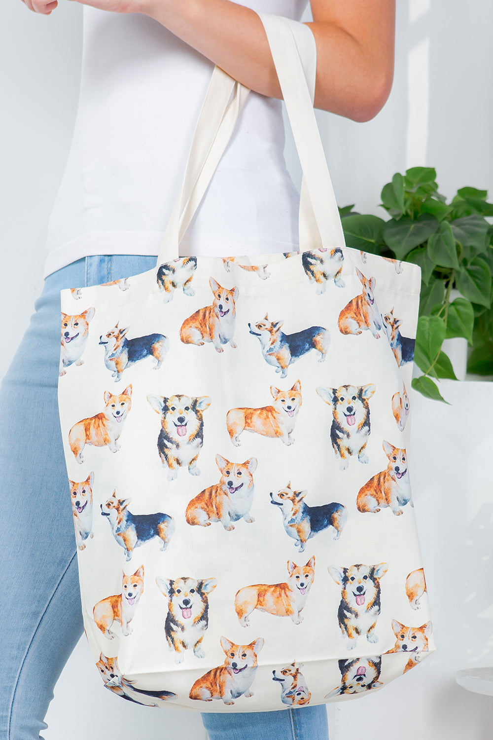 Corgi Canvas Tote Bag