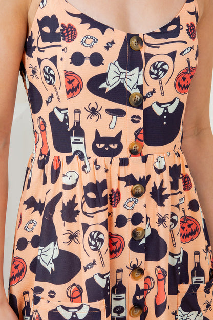 Halloween Theme Long Cami Dress