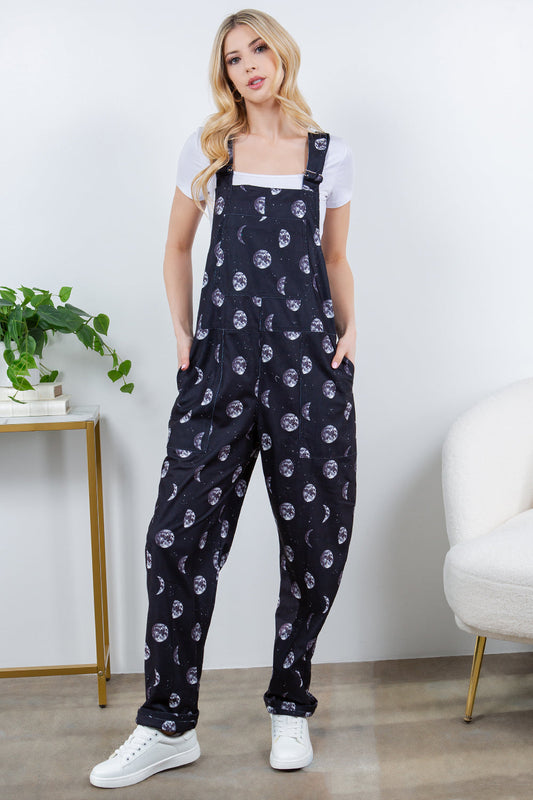 Phases of Moon Plus Size Overall Jumpsuit