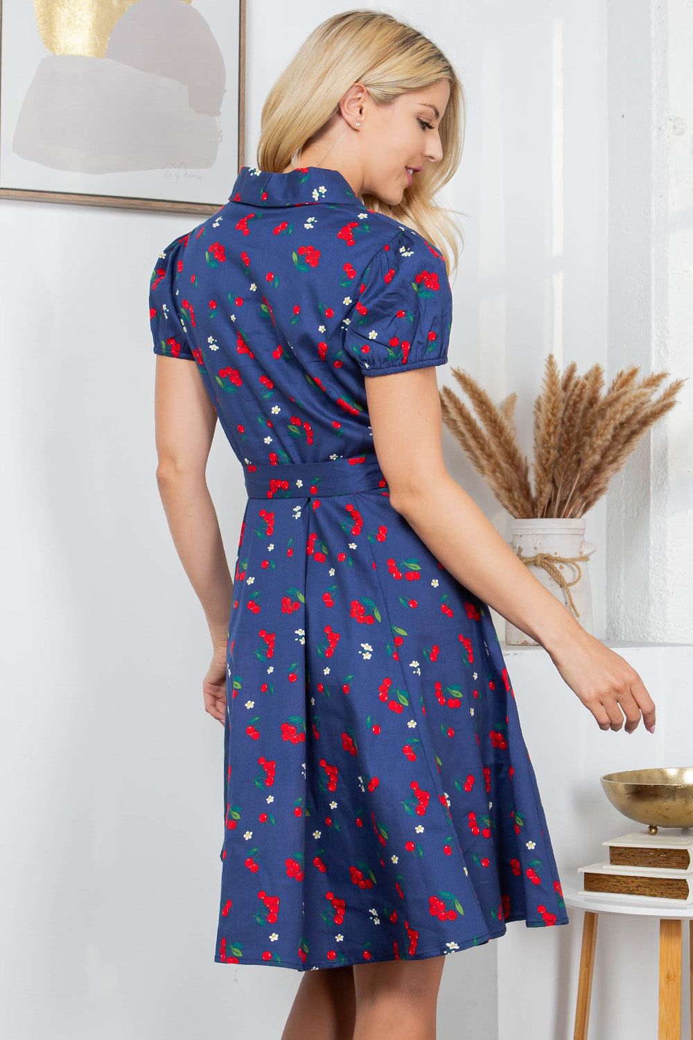 Cherry Retro Cotton Dress - PLUS Size