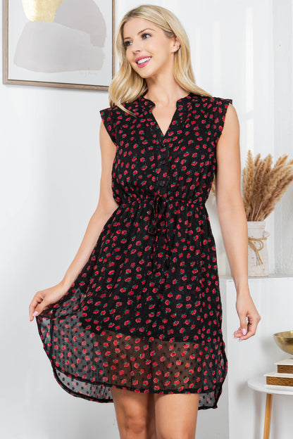 Rose Print Relaxed Dress