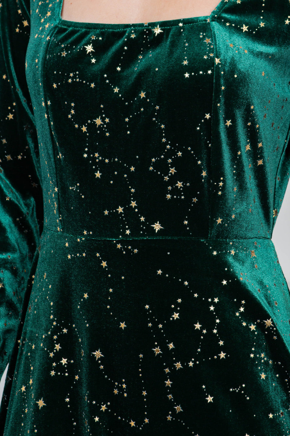 Celestial Green Velvet Dress