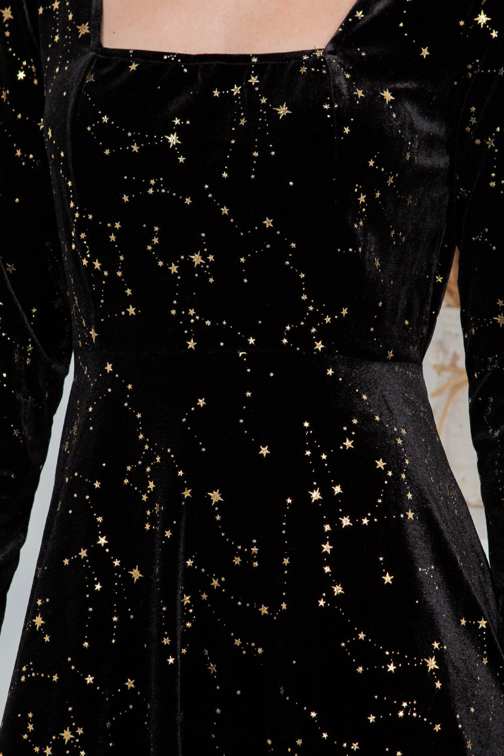 Celestial Black Velvet Dress