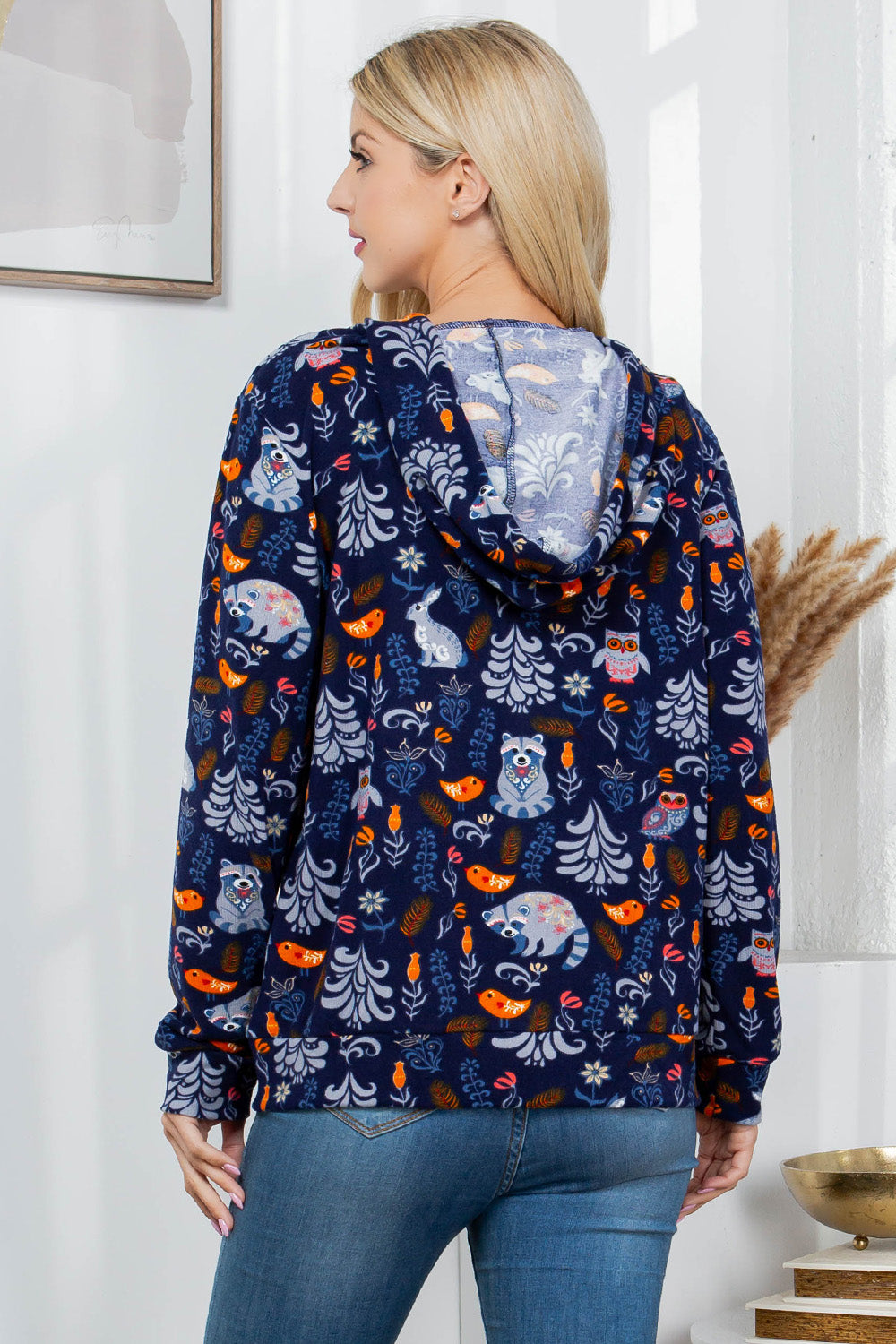 Racoon & Friend Zipper Hoodie - Plus Size