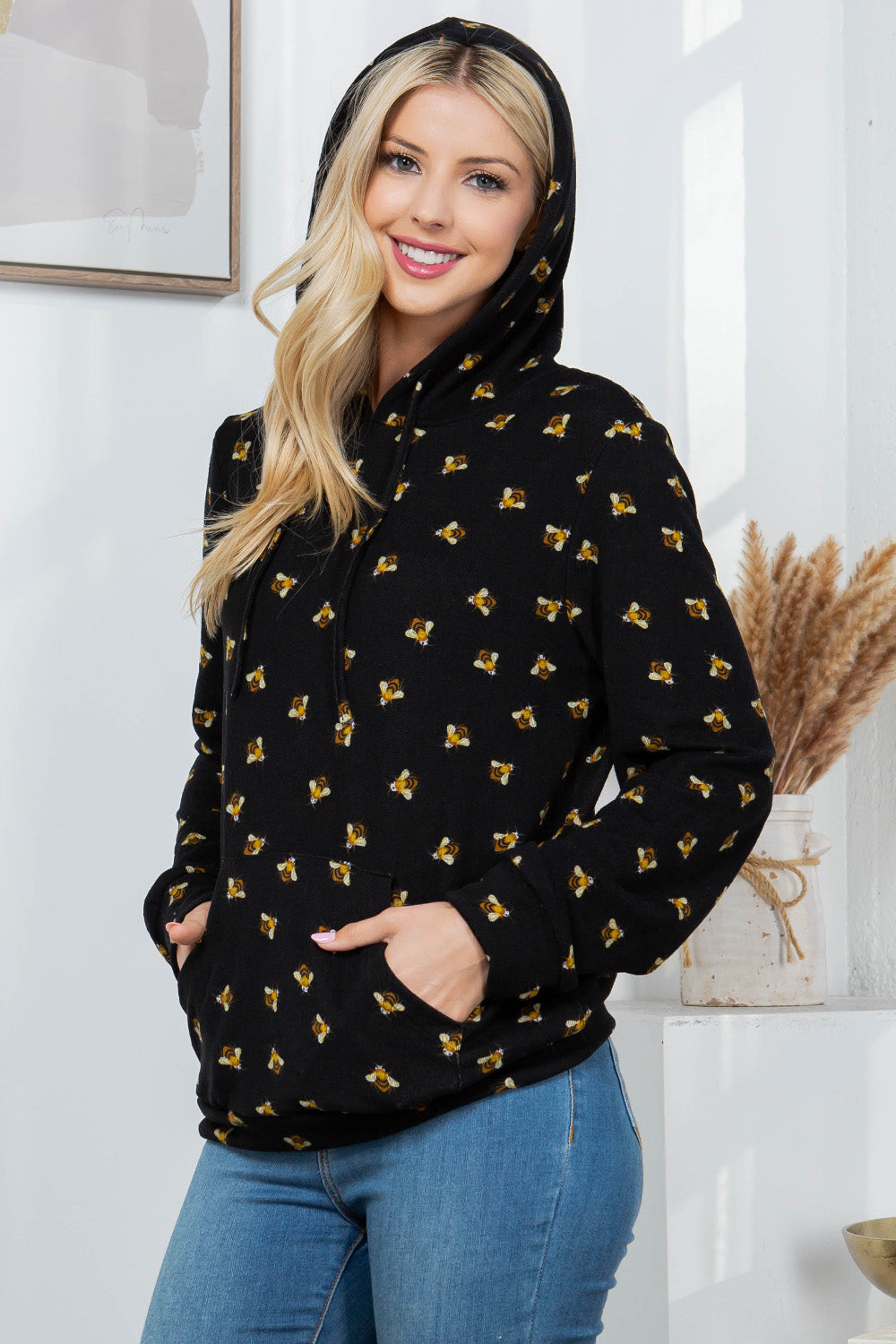 Retro Bees Pullover Hoodie