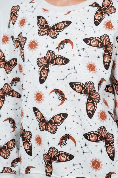 Bohemian Butterfly Fleece Sweatshirt