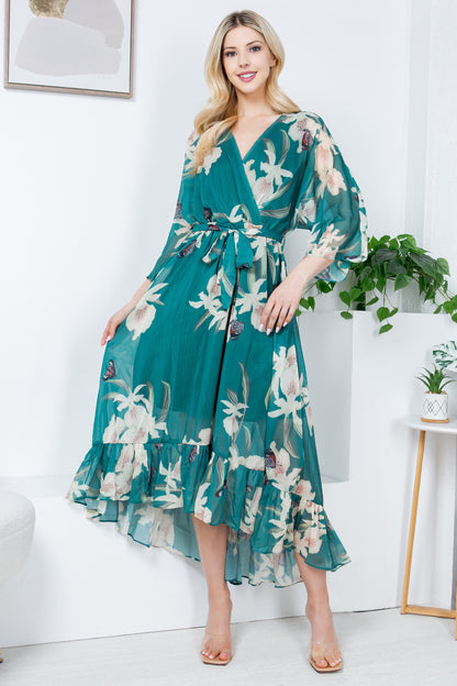 Butterfly Floral Boho Dress