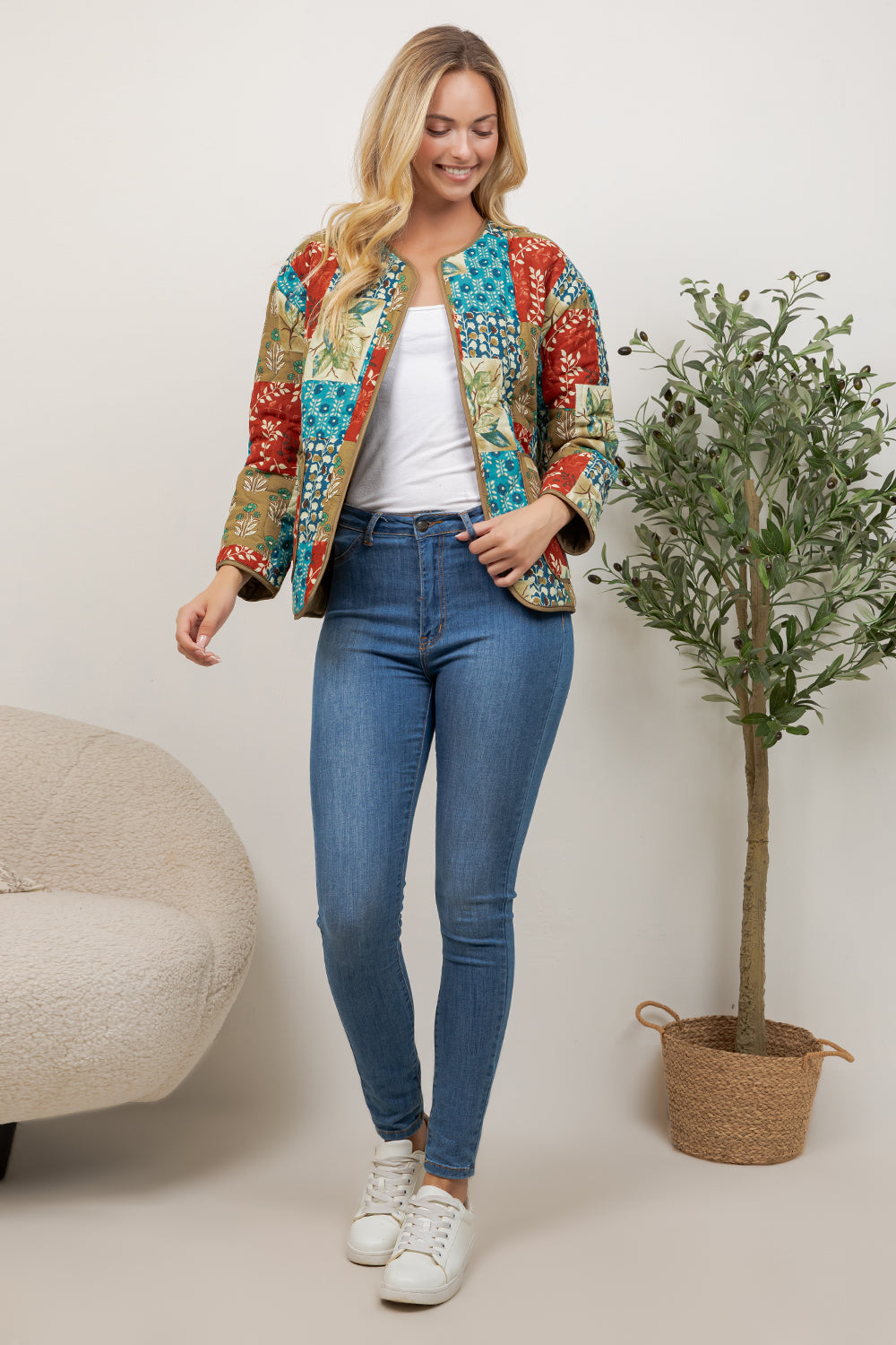 Boho Patch Quilted Jacket