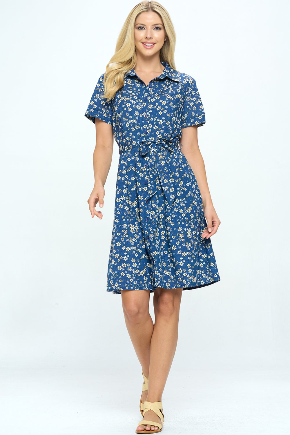 Floral Button Down SS Dress โ LA Soul Inc.