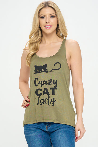 Crazy Cat Lady Graphic Tank Top