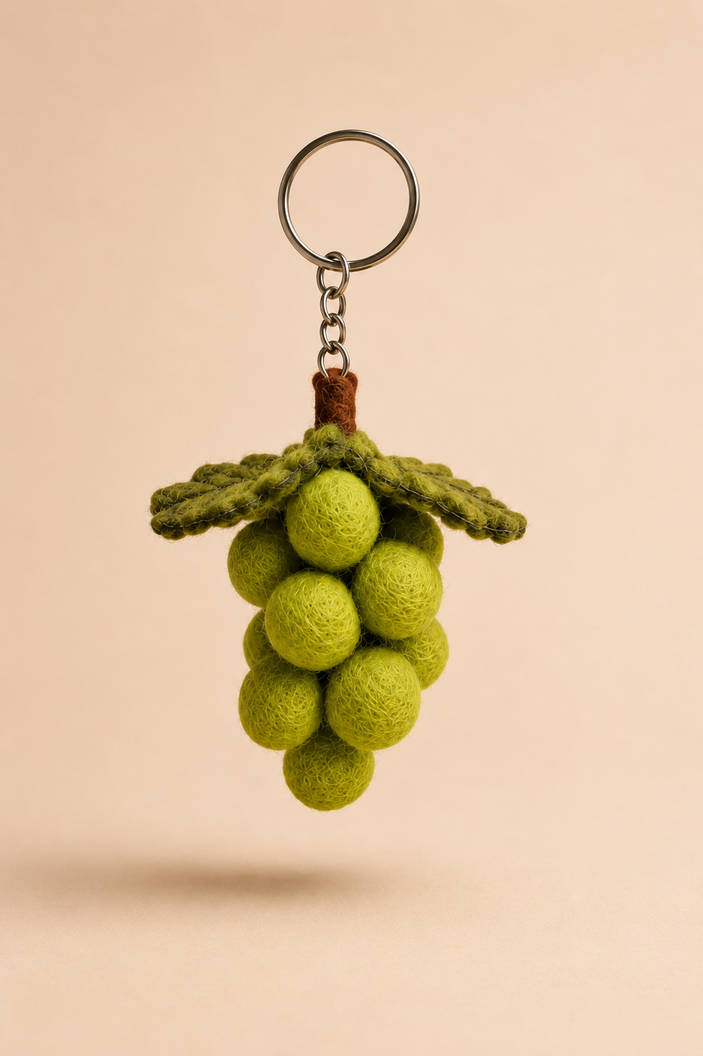 Nepalese Handmade Felt Keychain | Eco-Friendly Wool Accents - Grapes