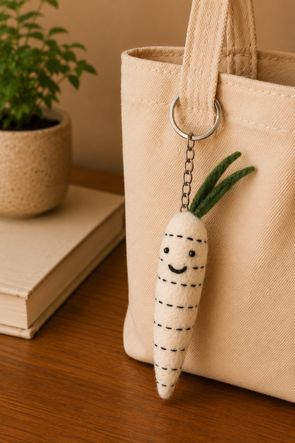 Nepalese Handmade Felt Keychain | Eco-Friendly Wool Accents - Raddish